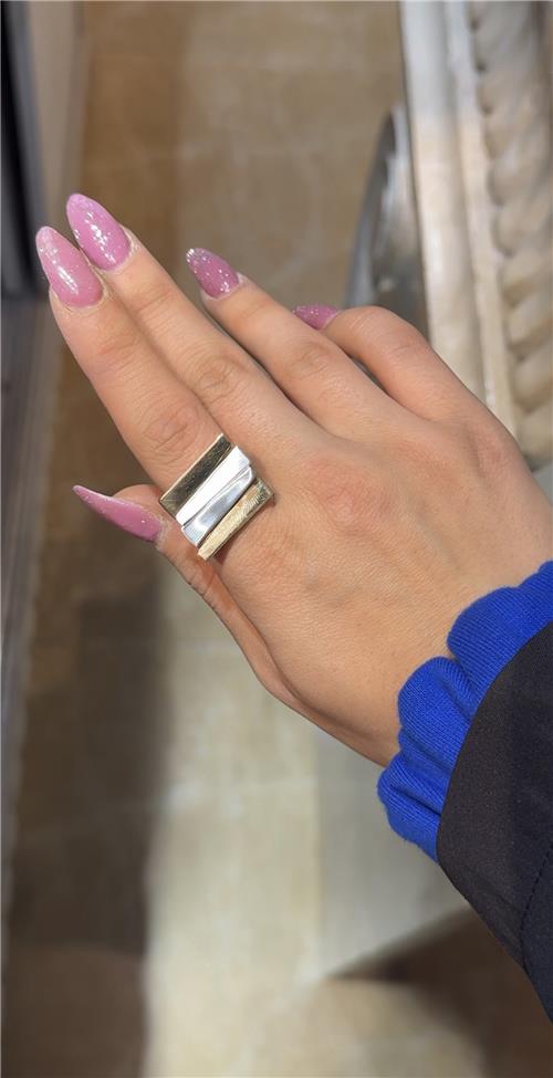 انگشتر آینه ای خطی