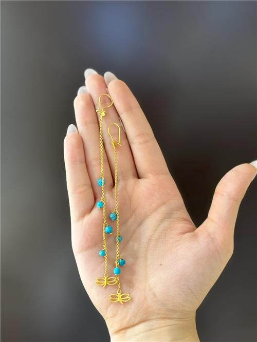 گوشواره آویز فیروزه 