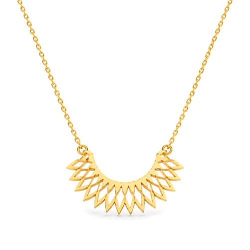 Golden Sunburst Pendant Necklace