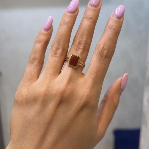 Genuine-agate-ring