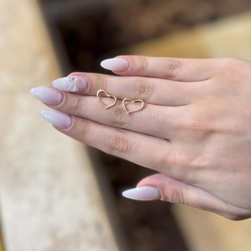 Heart-stud-earrings