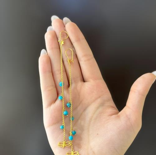 Turquoise-pendant-earrings