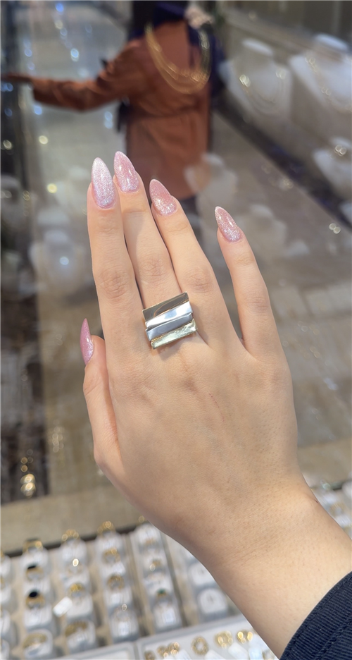 انگشتر آینه ای خطی