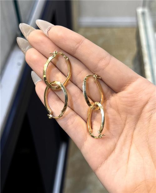 گوشواره بیضی دامله لبه دار